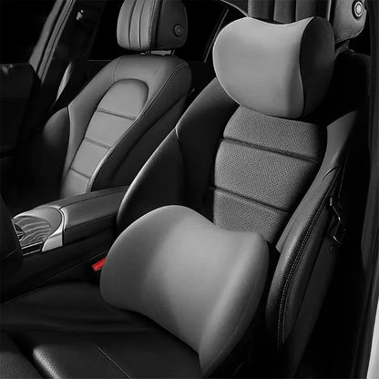 Memory Foam Car Headrest & Lumbar Support Cushion – Ergonomic Neck and Back Pillow for Car & Office Chair