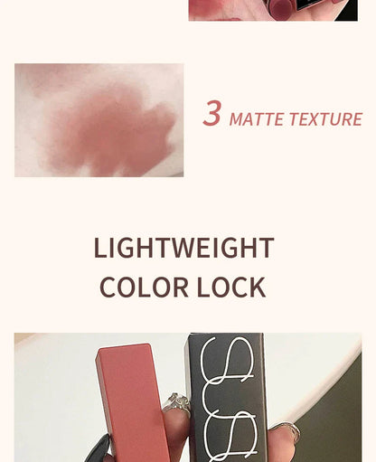 TX010 Thin Tube Matte Lipstick – Waterproof, Sweatproof, Long-Lasting Lip & Cheek Makeup