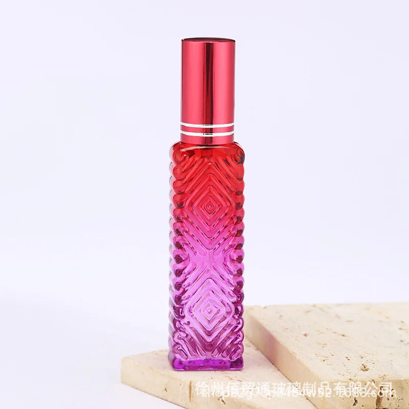 10ml Square Glass Perfume Bottle – Colorful Mini Refillable Spray Vial for Fragrance & Cosmetic Packaging