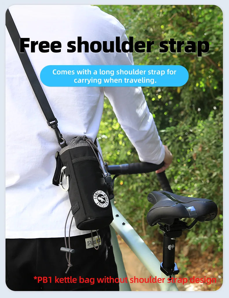 C-HOLD Bike Handlebar Stem Bag — Insulated Water Bottle & Snack Storage Pouch for Touring, Commuting, Bikepacking