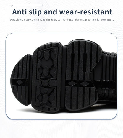 Rotating Button Men’s Safety Shoes – Anti-Smash & Anti-Puncture Work Boots, Fashion Sport Protective Footwear