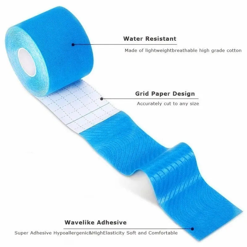 Sports Waterproof Kinesiology Tape - Athletic Bandage for Muscle Recovery, Pain Relief, and Gym Use