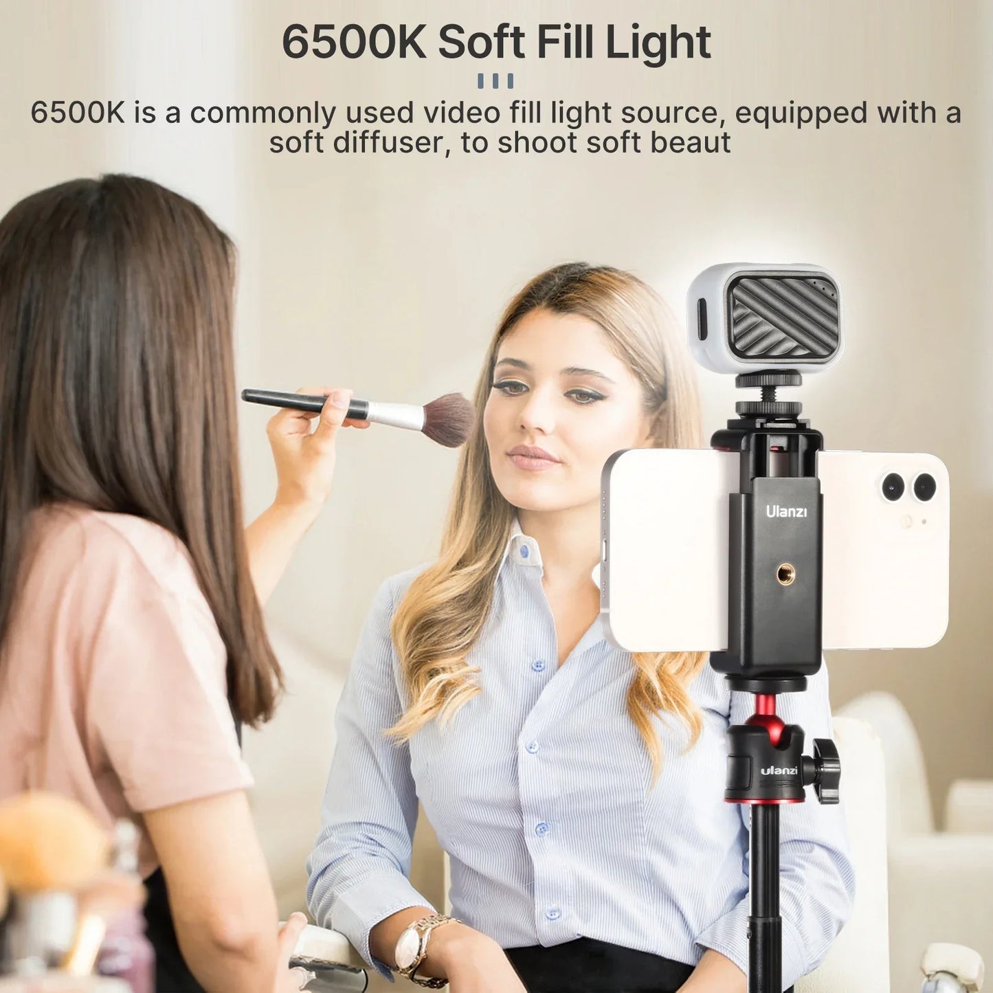Ulanzi VL28 6500K Mini LED Video Light — Rechargeable On-Camera Light for GoPro 10/9/8 & iPhone 13/12/11