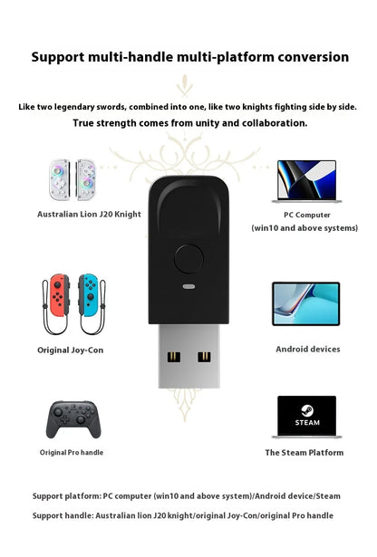Aolion J20 Knight Wireless Gamepad — Motion-Sensing Custom Joystick for NS Joycon, Left & Right Switch Game Accessories