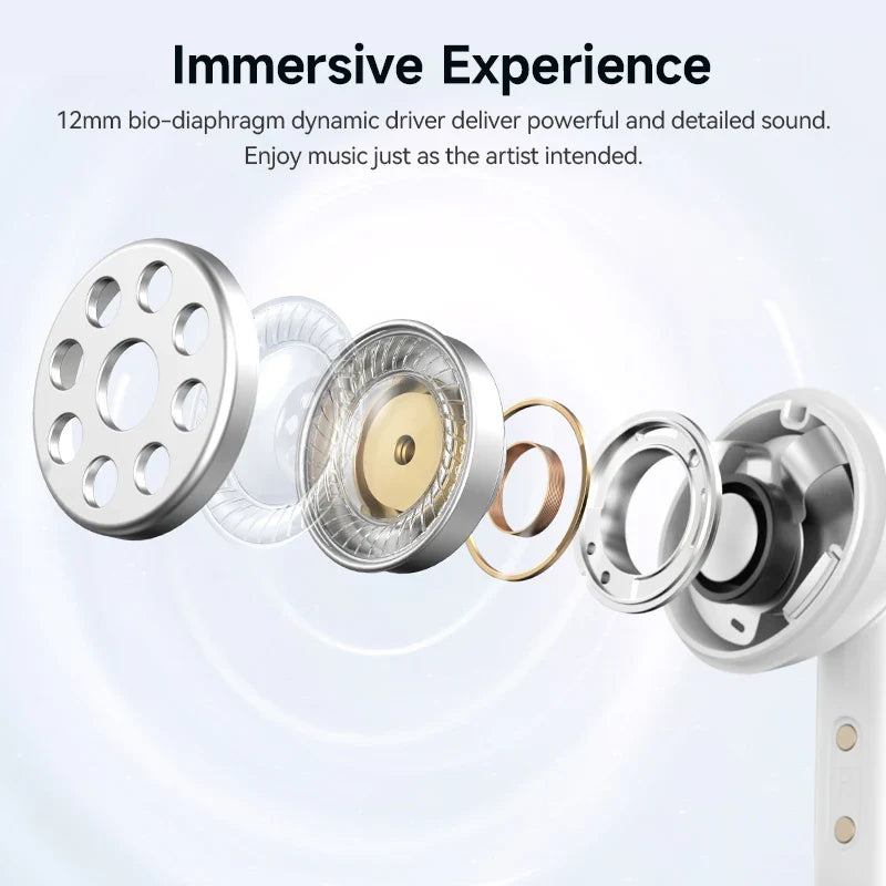 QCY Melobuds N50 Wireless Earphones – Bluetooth 5.4, ANC, 6-Mic Clear Call, Multipoint Connection Earbuds