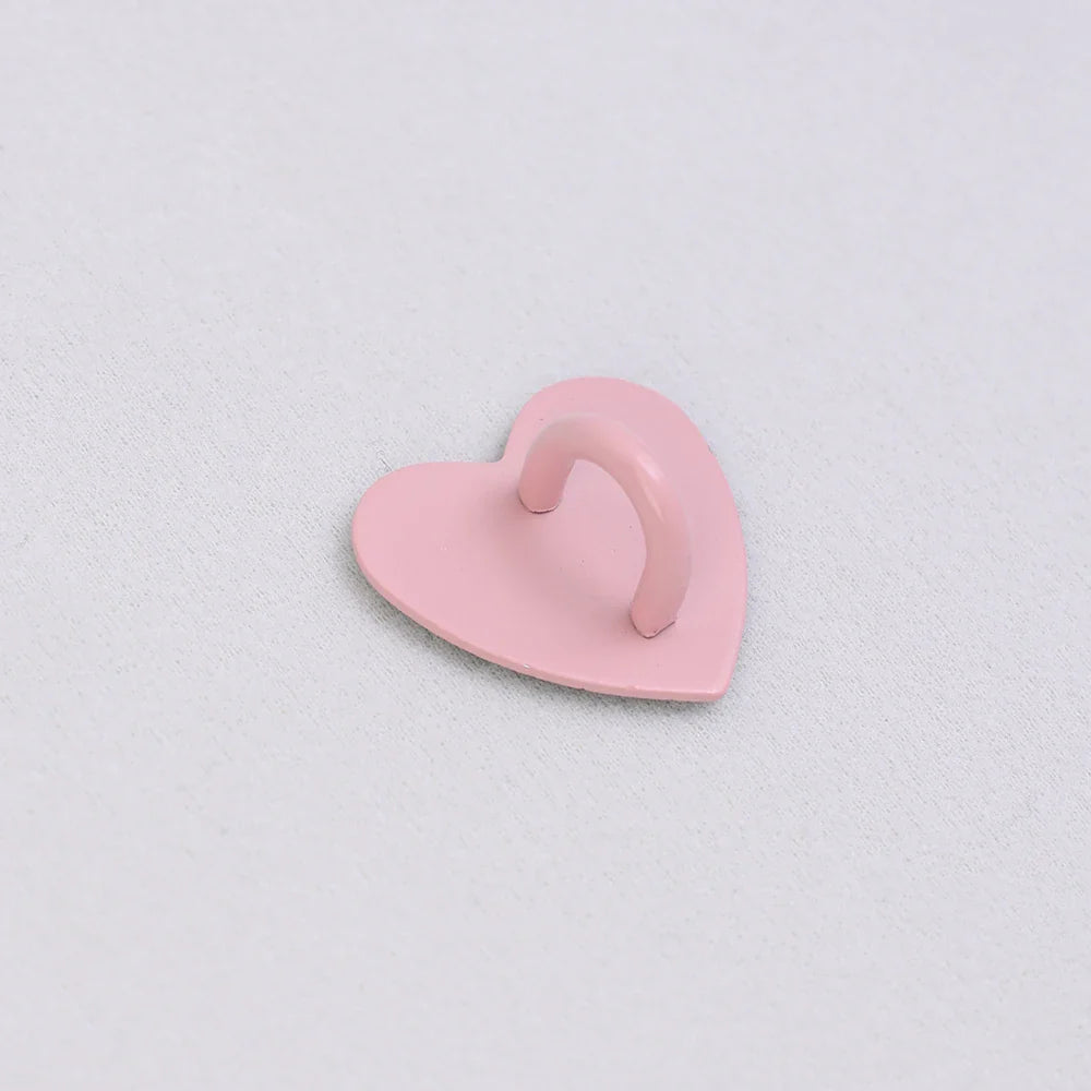 Kawaii Metal Heart Phone Charm — Adhesive Holder, Finger Ring Stand, Case Hook & Buckle Accessory with String