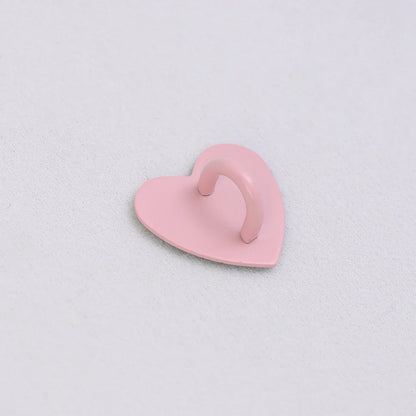 Kawaii Metal Heart Phone Charm — Adhesive Holder, Finger Ring Stand, Case Hook & Buckle Accessory with String