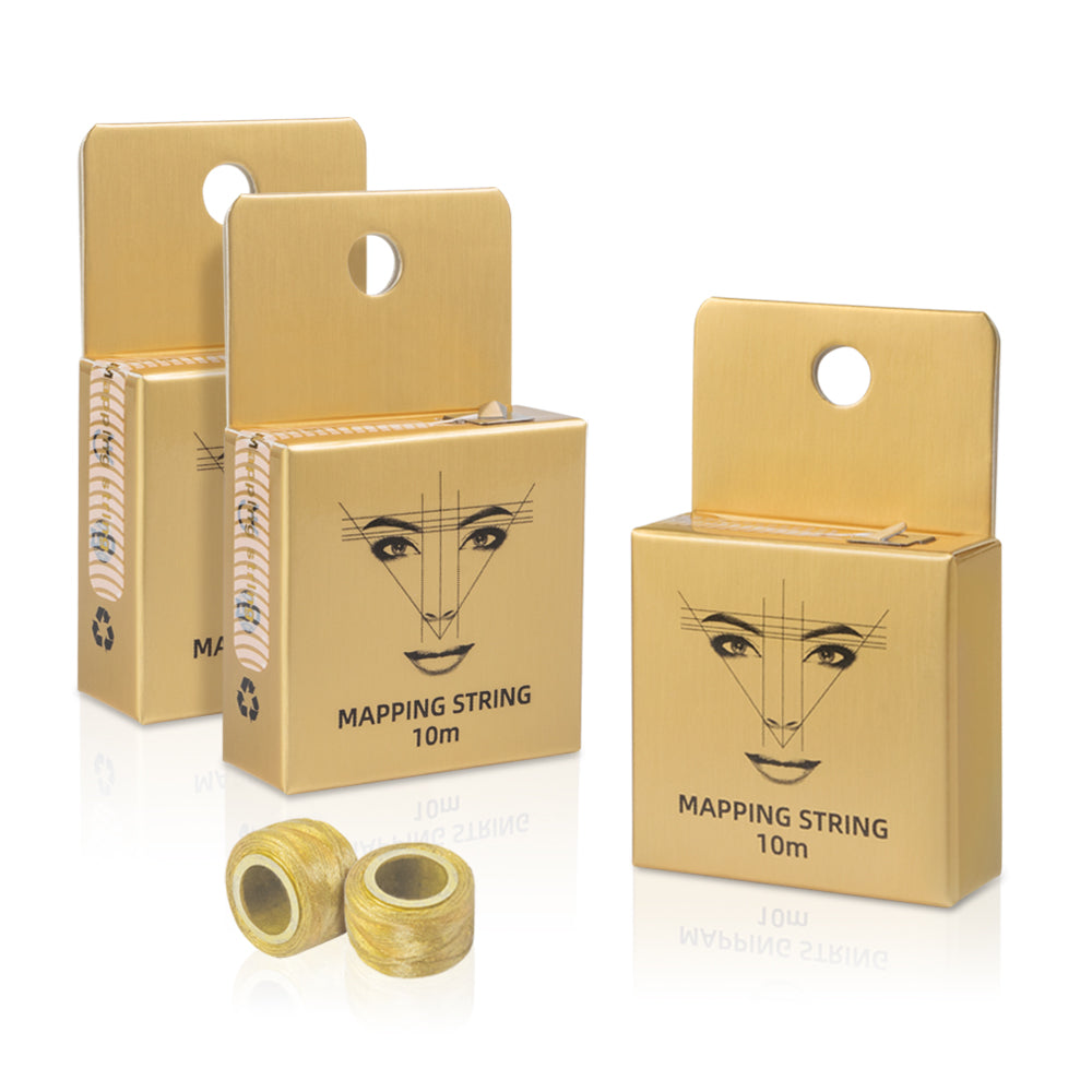 10m Pre-Inked Mapping String for Eyebrows – Microblading & PMU Marker Thread in Box for Tattoo Brow Mapping