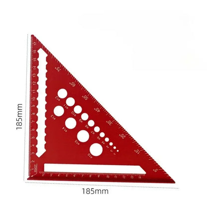 7 Inch Aluminum Alloy Triangle Ruler — Metric Angle Protractor Speed Square for Woodworking