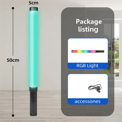 RGB LED Video Light Stick Wand Handheld Photography Fill Light with Tripod Stand for Party, Vlogging & Studio Shooting
