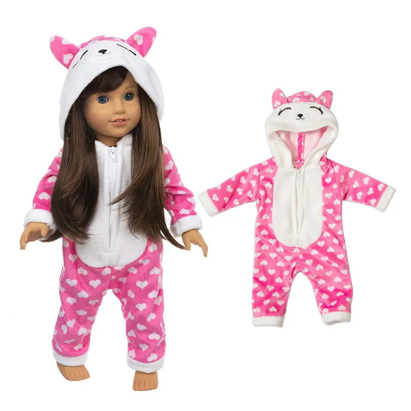 Animal Pajamas for 18-inch Dolls – Clothes & Accessories for American Girl & Our Generation Dolls