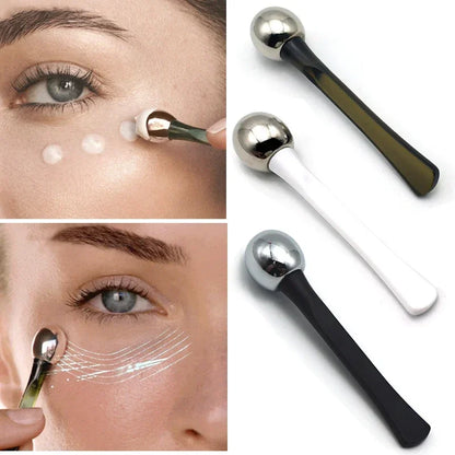 Gold Alloy Eye Massage Roller & Cream Applicator – Anti-Wrinkle Dark Circle Facial Massager
