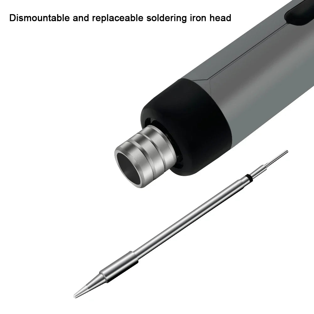 Portable USB Mini Soldering Iron Kit with Type-C Interface, 800mAh Battery, and Adjustable Temperature Control