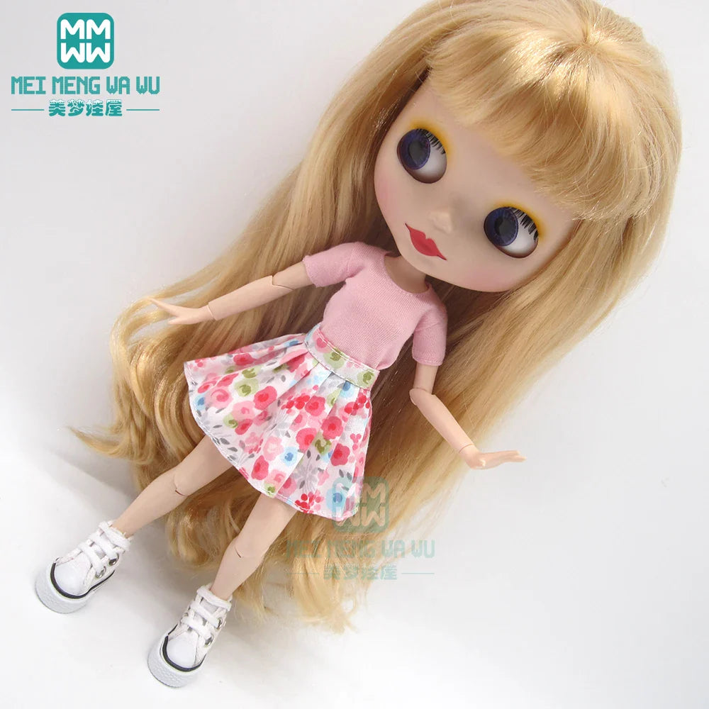 Blythe Doll Accessories Set – Fashion Sweatshirt, Shoe Covers & Sneakers for Blythe & Azone Dolls, Christmas Gift