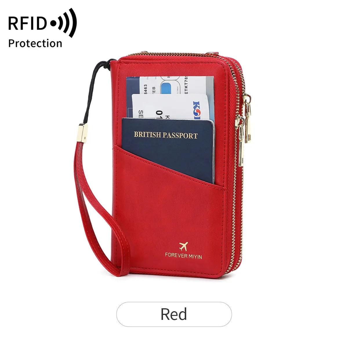 New Travel Passport Wallet – Fashionable Multi-Functional Double Zipper PU Leather Passport Cover with Clip