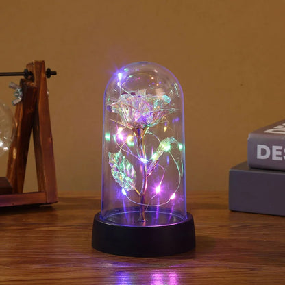 LED Enchanted Galaxy Rose with Fairy Lights — Eternal Beauty Rose in Dome for Valentine’s, Wedding & Mother’s Day