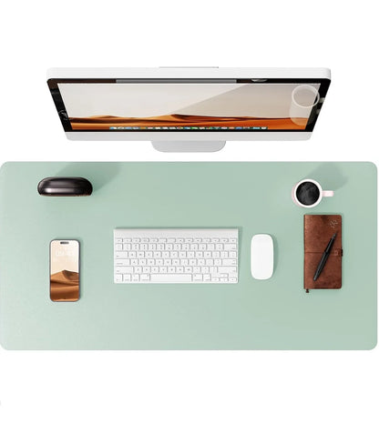 Large Leather Mouse Pad Desk Mat - Non-Slip PU Leather Office Desk Protector for Laptop & Workspace Setup