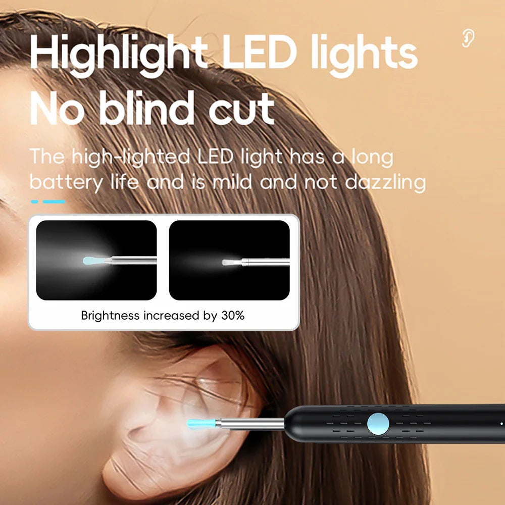 Smart Visual Ear Cleaner Set with 1080P Camera – WiFi Ear Wax Removal Tool with HD LED Lights & Earpick Endoscope