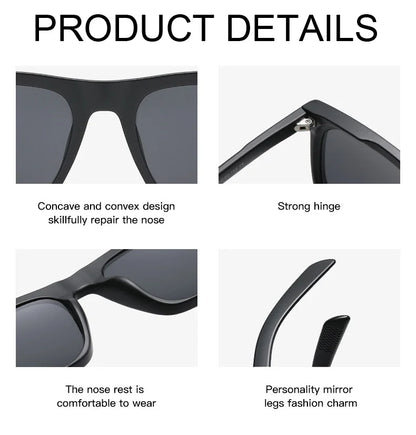Vintage Square Sunglasses for Men – Classic Retro Gradient Designer Shades