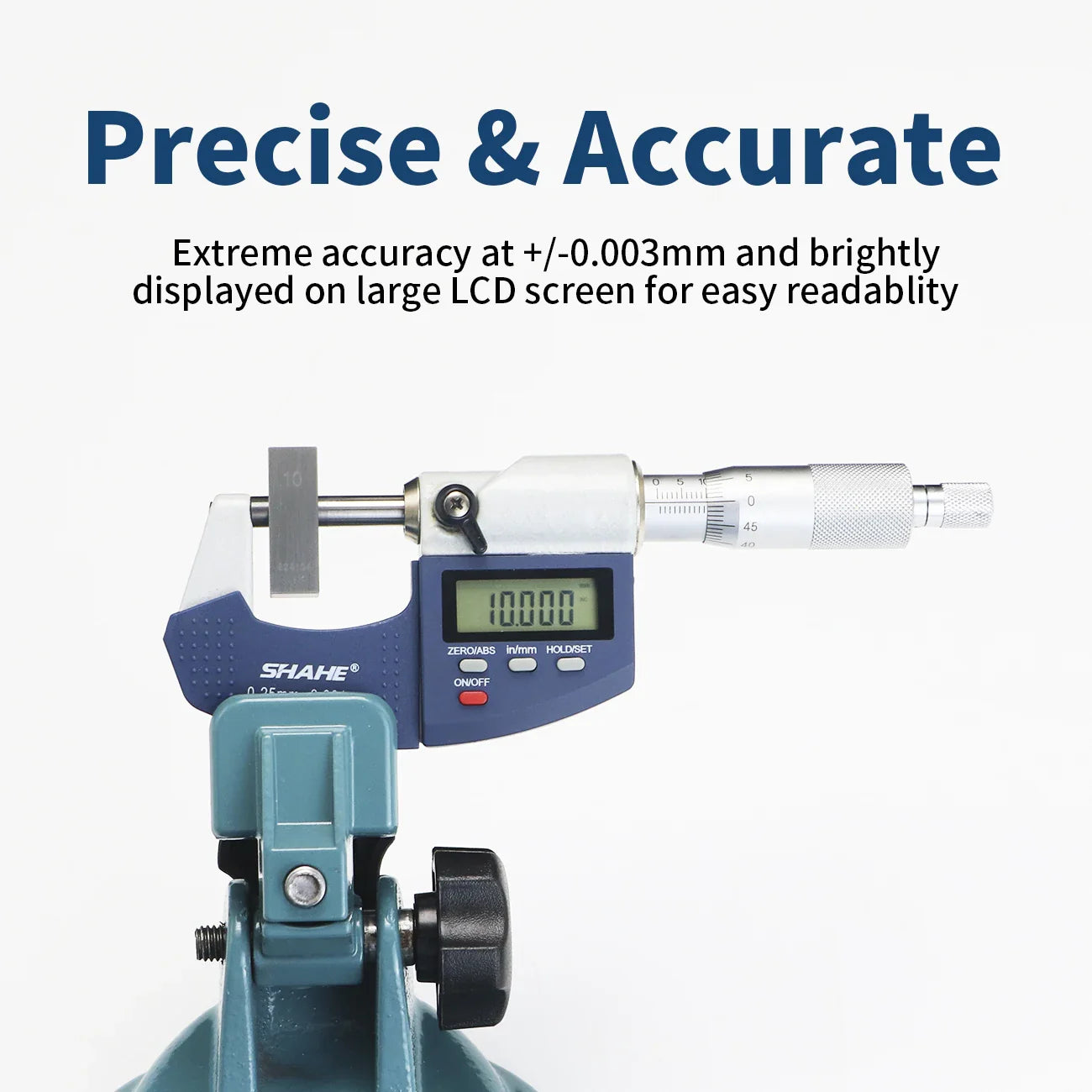 SHAHE 0.001mm Electronic Outside Micrometer — 0-25mm Digital Caliper Gauge for Precision Measurement