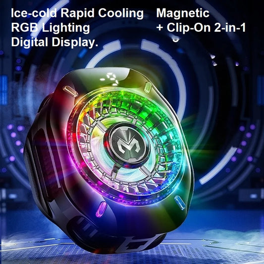 MEMO CX10 Semiconductor Phone Cooler – RGB Magnetic Clip-On Ice-Freezing Phone Cooling Fan for Gaming & Live Streaming Performance Boost