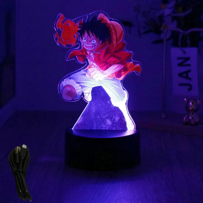 One Piece Luffy & Zoro Action Figures — 3D PVC Anime Lamp, LED Night Light Collectible Toy, Christmas Gift for Kids