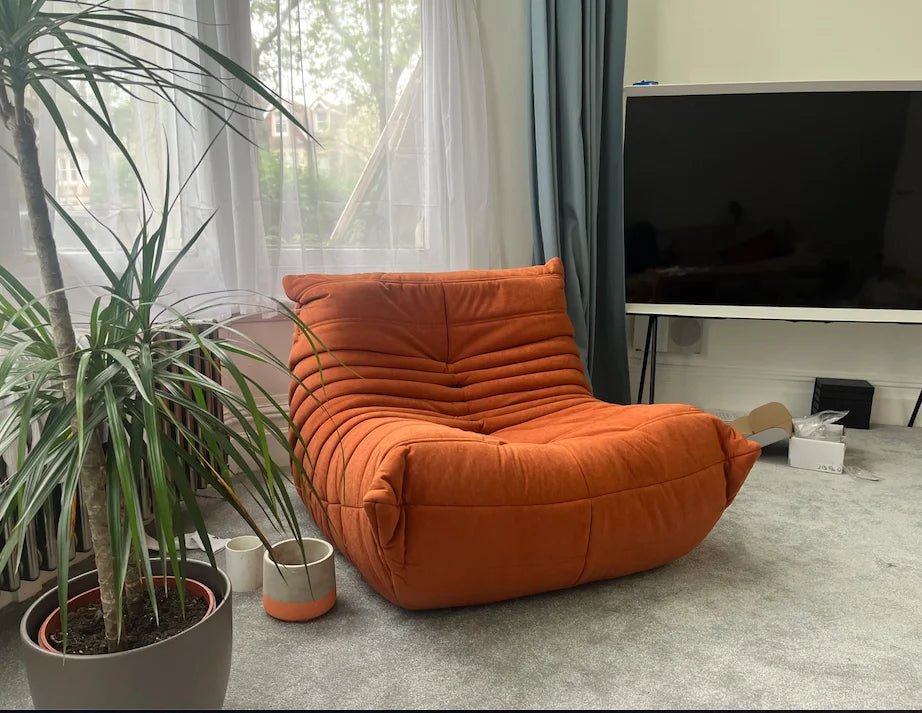 Caterpillar Single Sofa Chair – Cozy Tatami Lounge Chair for Living Room, Bedroom, Balcony, Reading, and Leisure