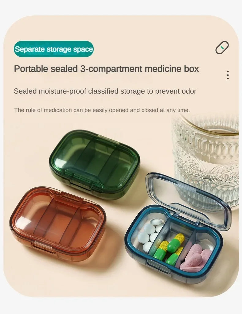 Mini Medicine Pill Box – Portable Drug Storage, Pills Dispenser & Organizer, Tablet Container Case