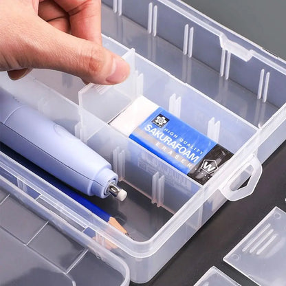 Large Capacity Transparent Pencil Case – Cartoon PP Pen Box & Art Supplies Storage Stationery Organizer