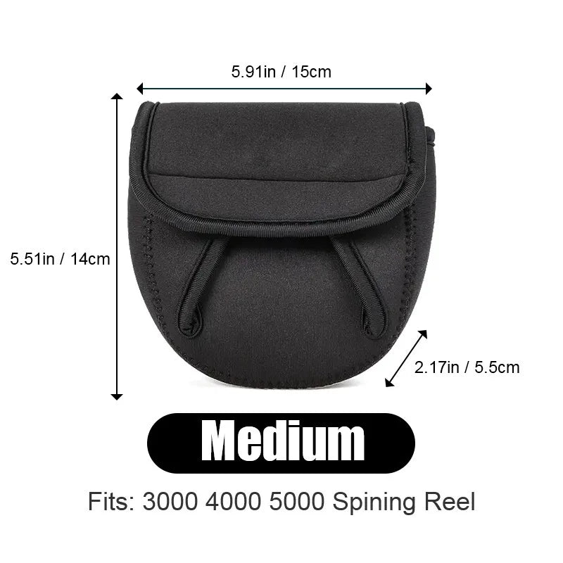 Waterproof Fishing Reel Storage Bag – Lightweight Protective Cover for Spinning & Drop Shot Reels (S/M/L Sizes)