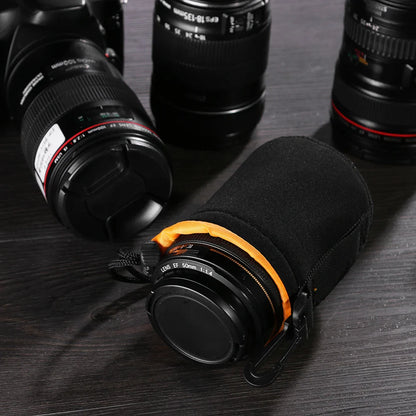 Neoprene Camera Lens Pouch — Waterproof Soft Case for Canon, Sony & Most DSLR Cameras