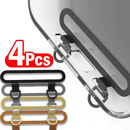 Ultra-Thin Metal Lanyard Patch 1/4Pcs – Stainless Steel Dual Hole Phone Case Connector Gasket for iPhone 14/15/16/17 Hanging Card Strap