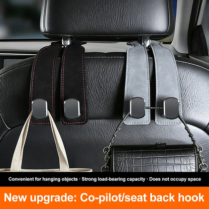 2-in-1 Universal Car Seat Headrest Hook – Double Hook Hanger Clip for Back Seat Storage Organizer & Car Interior Accessories