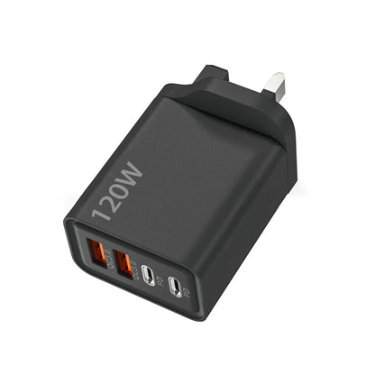 120W 4-Port USB Type-C Fast Charger – Quick Charge Adapter for iPhone, Samsung, Xiaomi