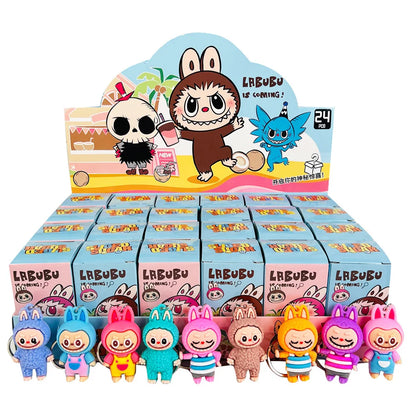 Rabu Blind Box Keychain 12/24pcs — Kawaii Cartoon Character Pendant, Mystery Box Toy for Bag, Room Decor & Gift
