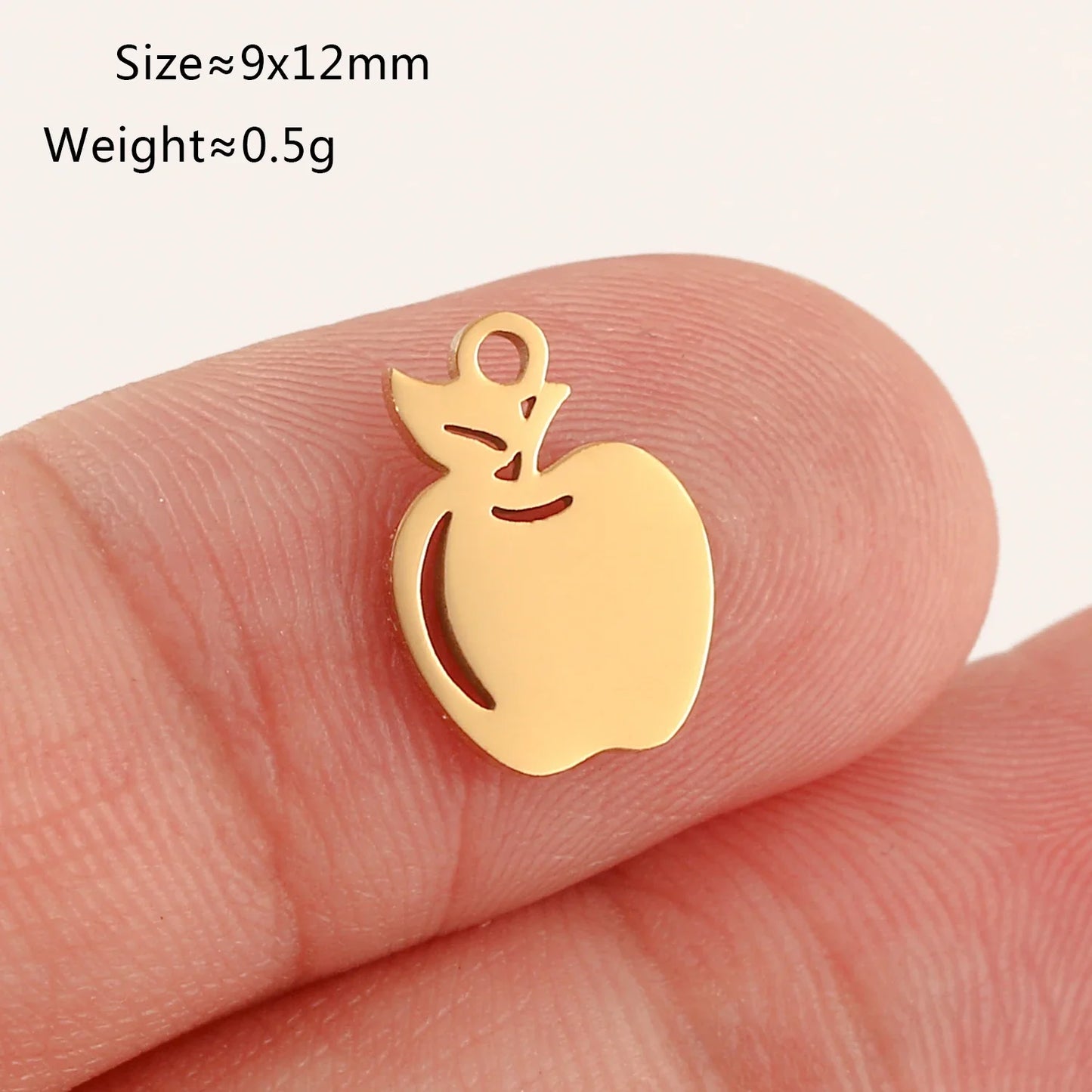 5pcs Stainless Steel Fruit Charms – Strawberry, Cherry, Pineapple & Watermelon Pendants for DIY Bracelets & Necklace Jewelry Making