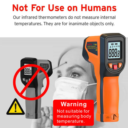 Handheld Infrared Thermometer - Heat Temperature Tester for Cooking, Pizza Oven, Grill & Engine - Laser Surface Temp Read