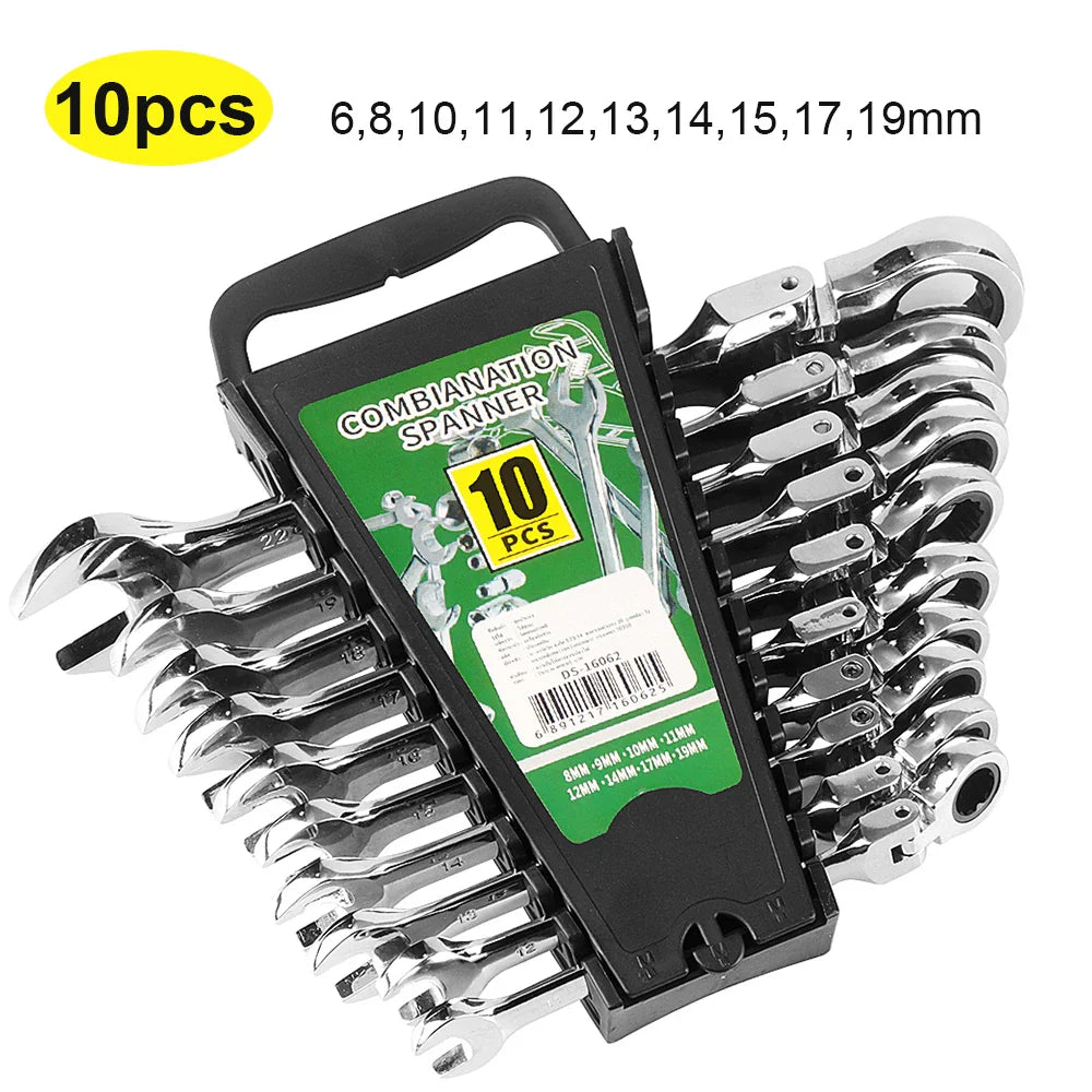 Professional Ratchet Wrench Set – Complete Socket & Flat Wrench Tool Kit for Automotive & Mechanical Repairs
