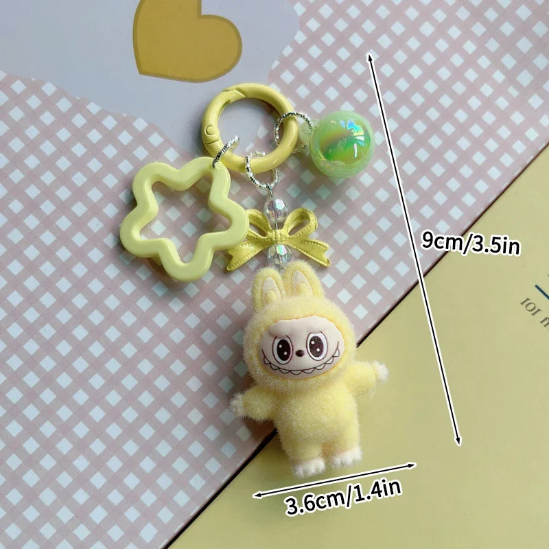 Plush Baby Keychain Bowknot Bag Pendant Hanging Charm for Phone Car Backpack Labobu Gift
