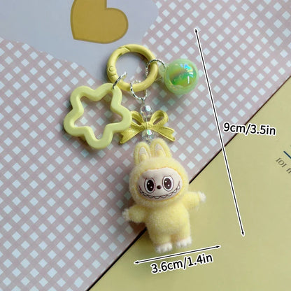 Plush Baby Keychain Bowknot Bag Pendant Hanging Charm for Phone Car Backpack Labobu Gift