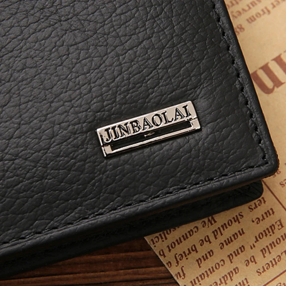Classic Short Genuine Leather Men's Wallet: Fashion Coin Pocket Card Holder Purse - Simple Quality Male Wallets
