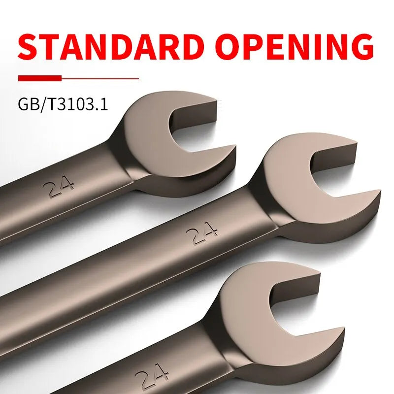 12pcs/6pcs Dual-Use Ratchet Head Quick Wrench Set - 72 Teeth Hardware Tools - 180 Degree Rotation