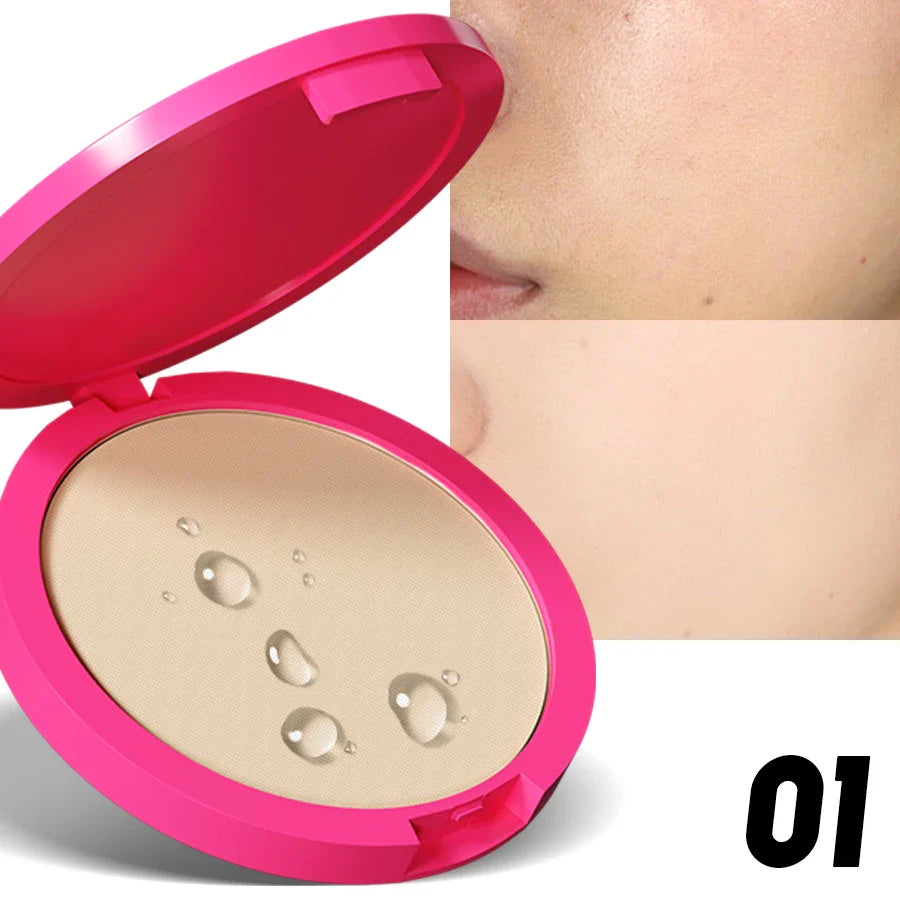 Natural Matte Pressed Powder — Oil Control Brightening Face Foundation & Concealer