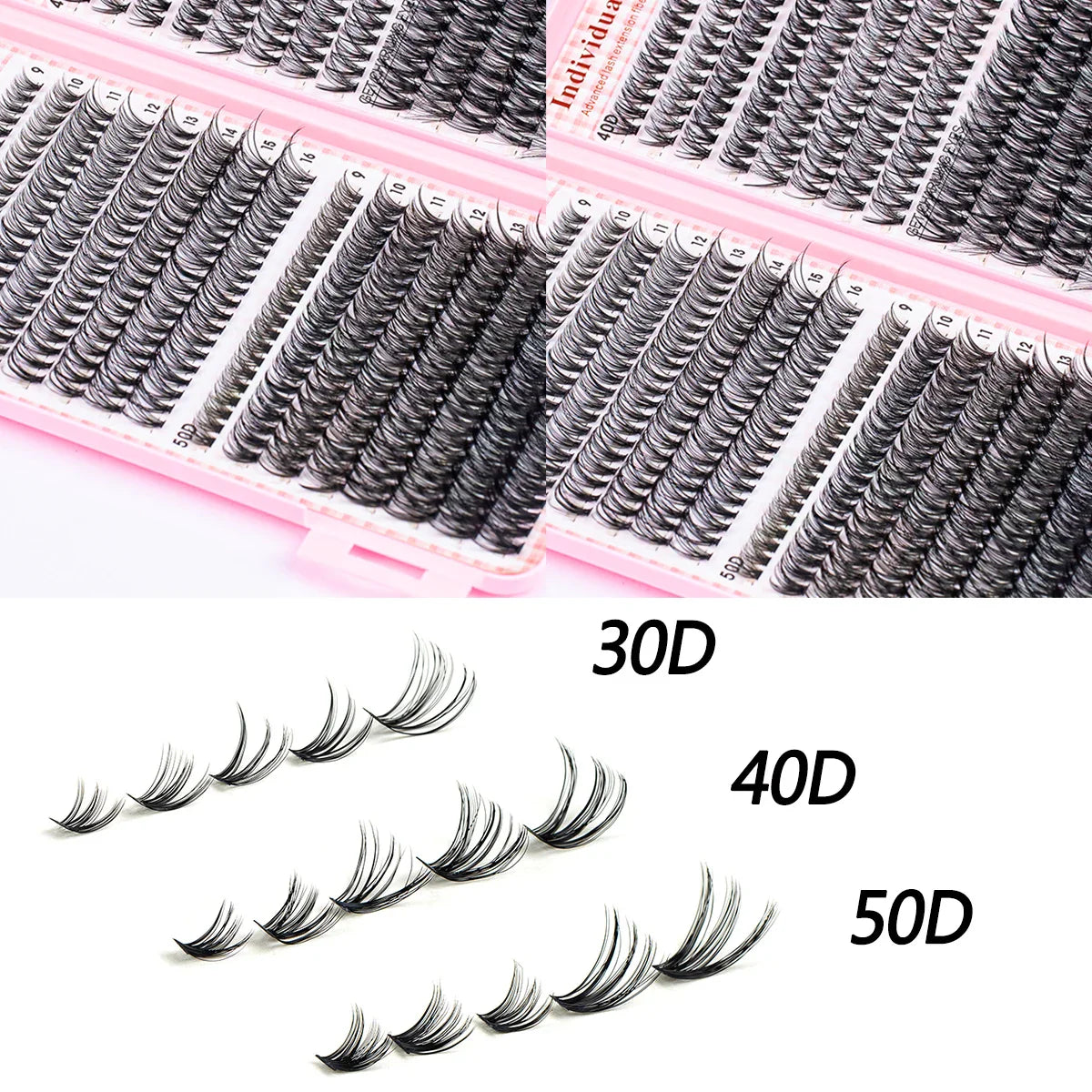 Eyelash Extension Kit – 640pcs DIY Lash Clusters (9-16mm), Mix Curl, with Tweezers, Glue & Remover