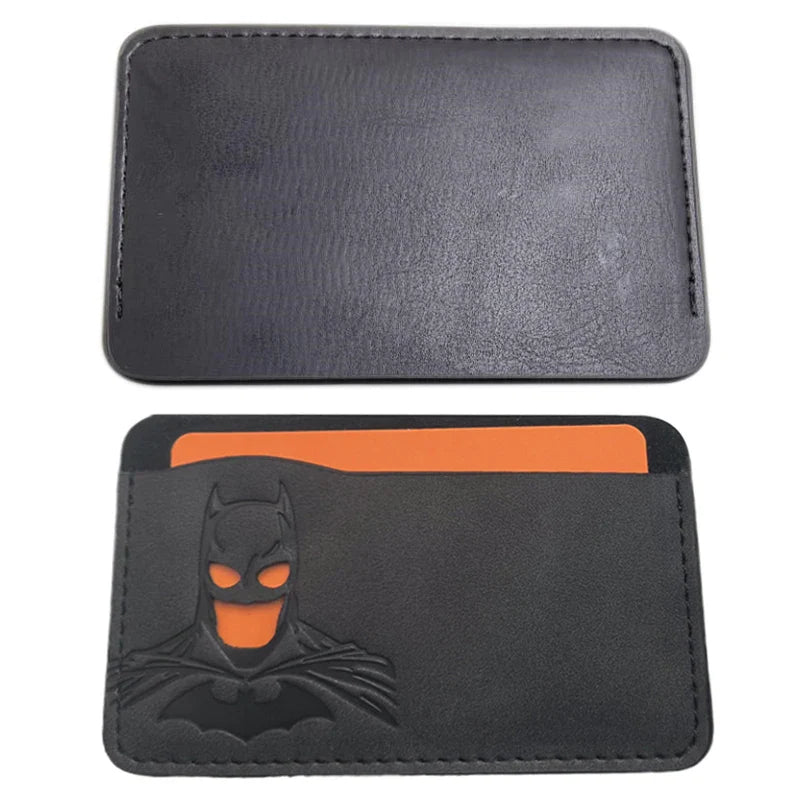 Leather Bat ID Card Holder Wallet – Personalized Superhero Mask Card Holder Gift