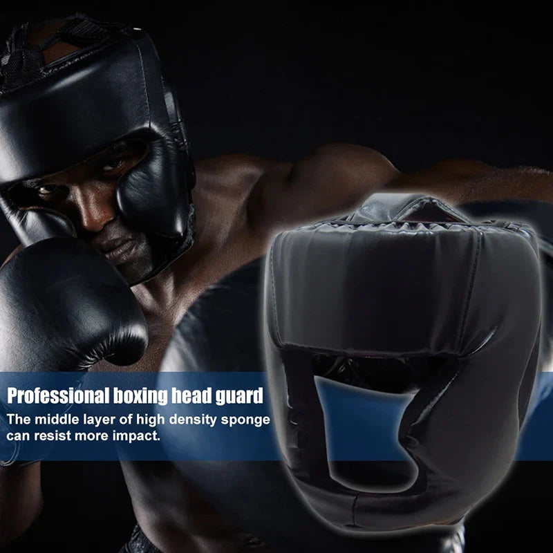 Full-Covered Boxing Helmet - Thickened Head Protector for Men & Women - Karate, Muay Thai, Taekwondo Training Head Guard