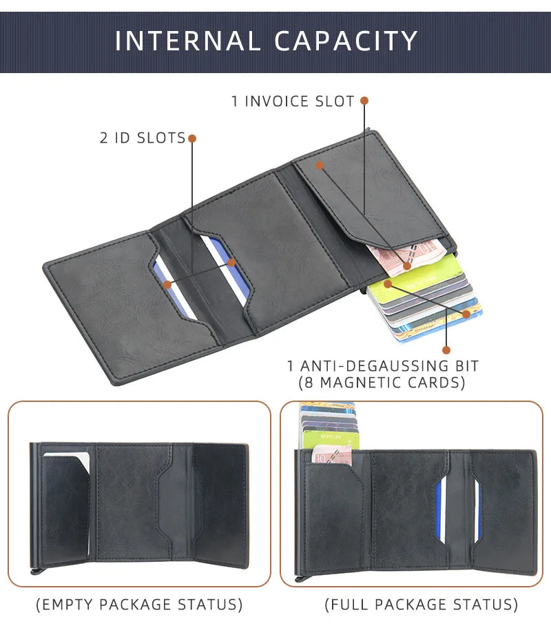 Anti-Theft RFID Credit Card Holder – Smart Minimalist Slim Wallet for Men & Women, Cardholder & Cash Case