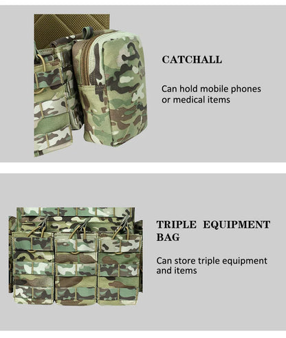 ARTEX Tactical Vest – 1000D Nylon, Quick Release, 6094K with Triple Magazine Pouch for Hunting & Airsoft Combat