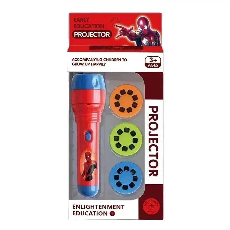 Spider-Man Kids Projector Flashlight Toy – Cartoon Torch Lamp Cosplay Gift for Children
