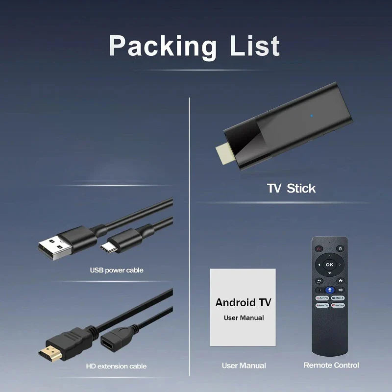 Q12 Mini TV Stick Android 14 – Quad-Core ATV Smart TV Box 4GB RAM 64GB/128GB ROM WiFi 2.4G & 5G Global Streaming